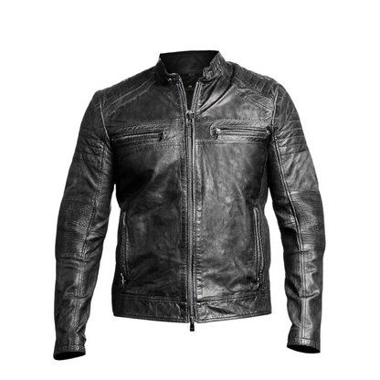 Men Black Biker Jacket
