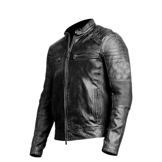 Men Black Biker Jacket
