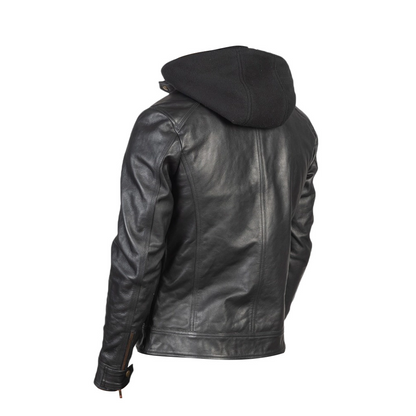 Men Black Leather Racing Jacket