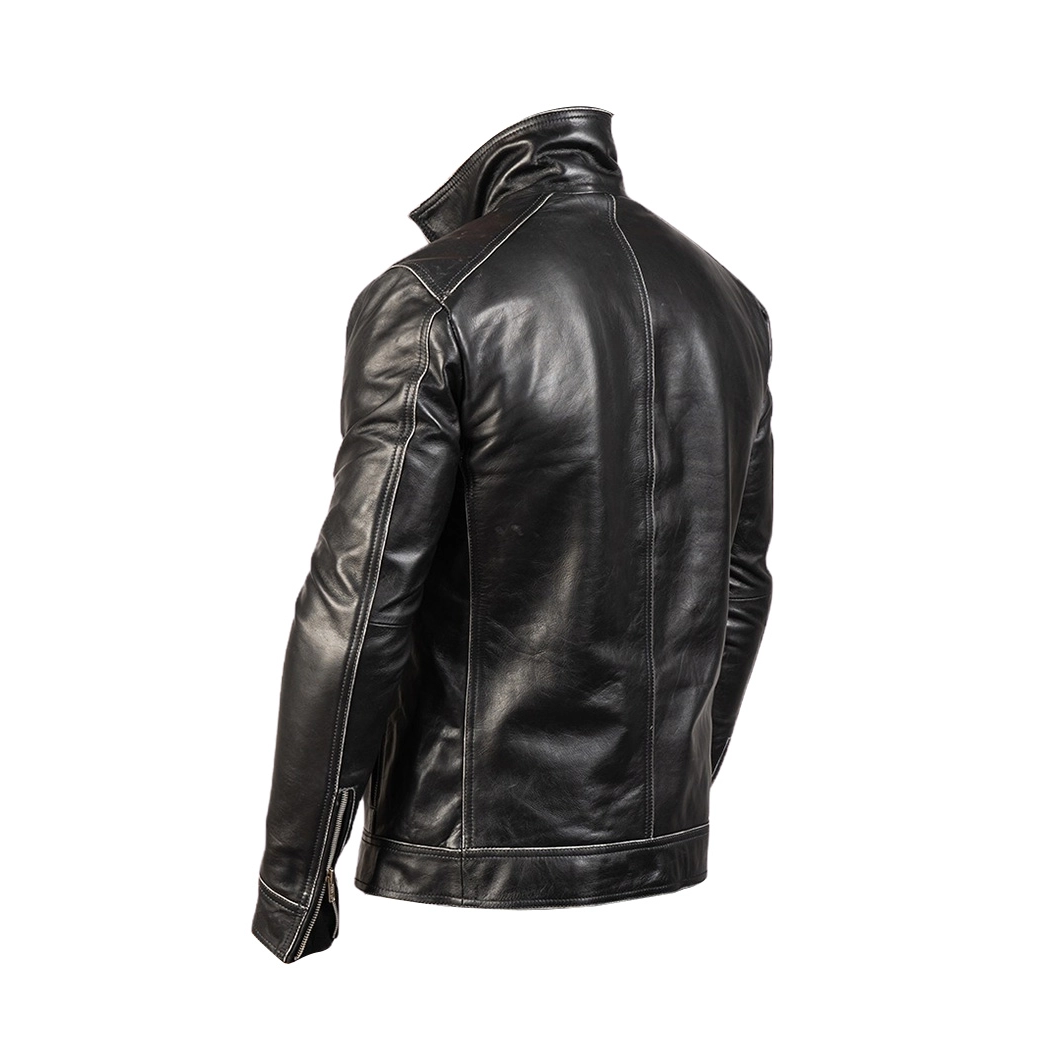 Men Hudson Black Biker Jacket