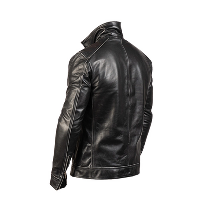 Men Hudson Black Biker Jacket