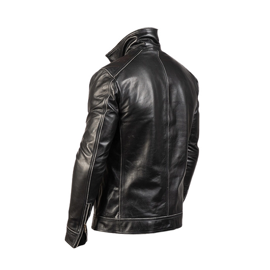 Men Hudson Black Biker Jacket
