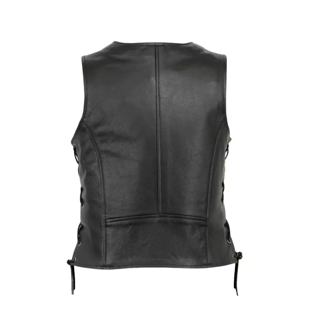 Women Motorcycle Biker Leather Vest