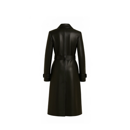 Women’s Black Real Leather Long Coat