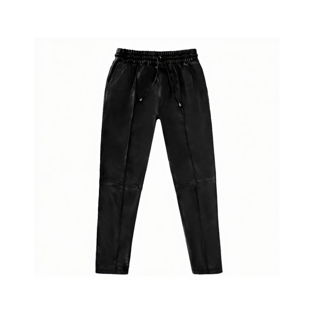 Women's Slim Fit Jogging Leather Trousers