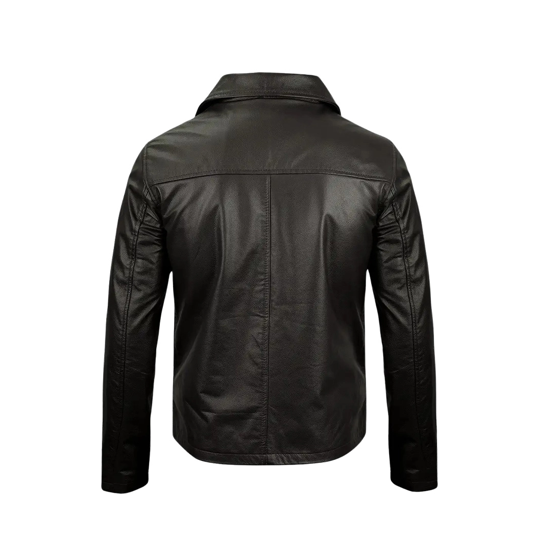 Men Turn Down Slimfit Black Jacket