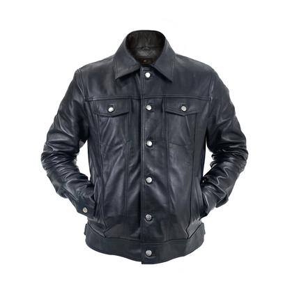 Mens Leather Trucker Jacket