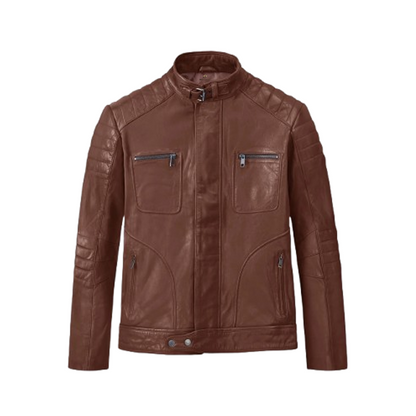 Firefly Moto Tan Biker Leather Jacket