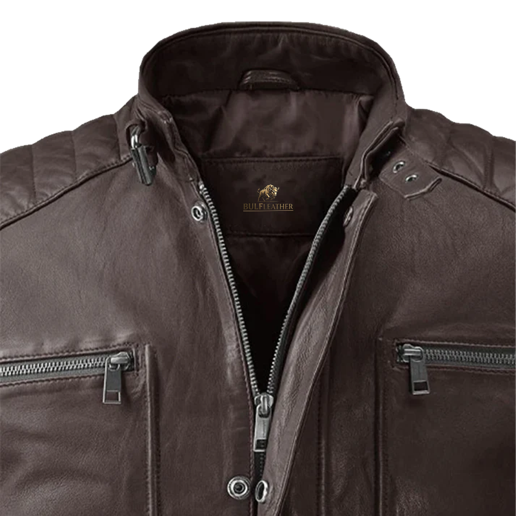Men’s Firefly Moto Brown Biker Leather Jacket