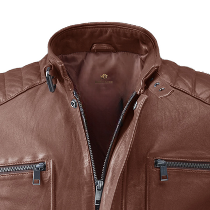Firefly Moto Tan Biker Leather Jacket