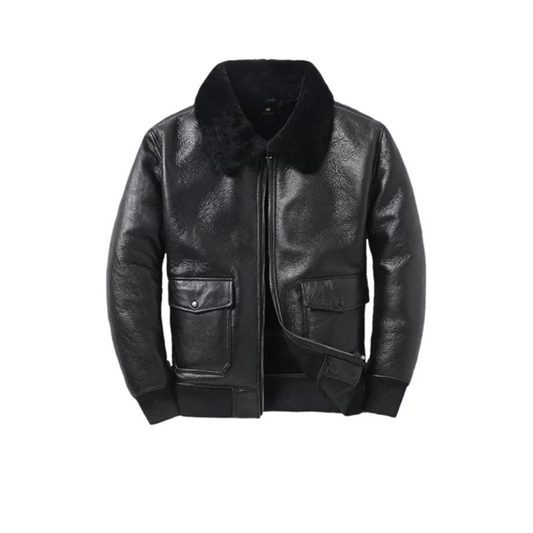 Men’s Black B3 Bomber Leather Jacket