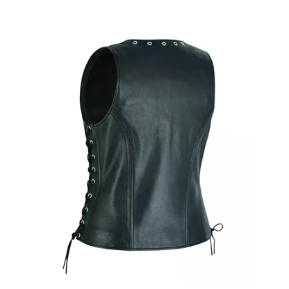 Women Motorcycle Leather Vest