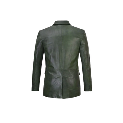 Men’s Spanish Green Leather Blazer