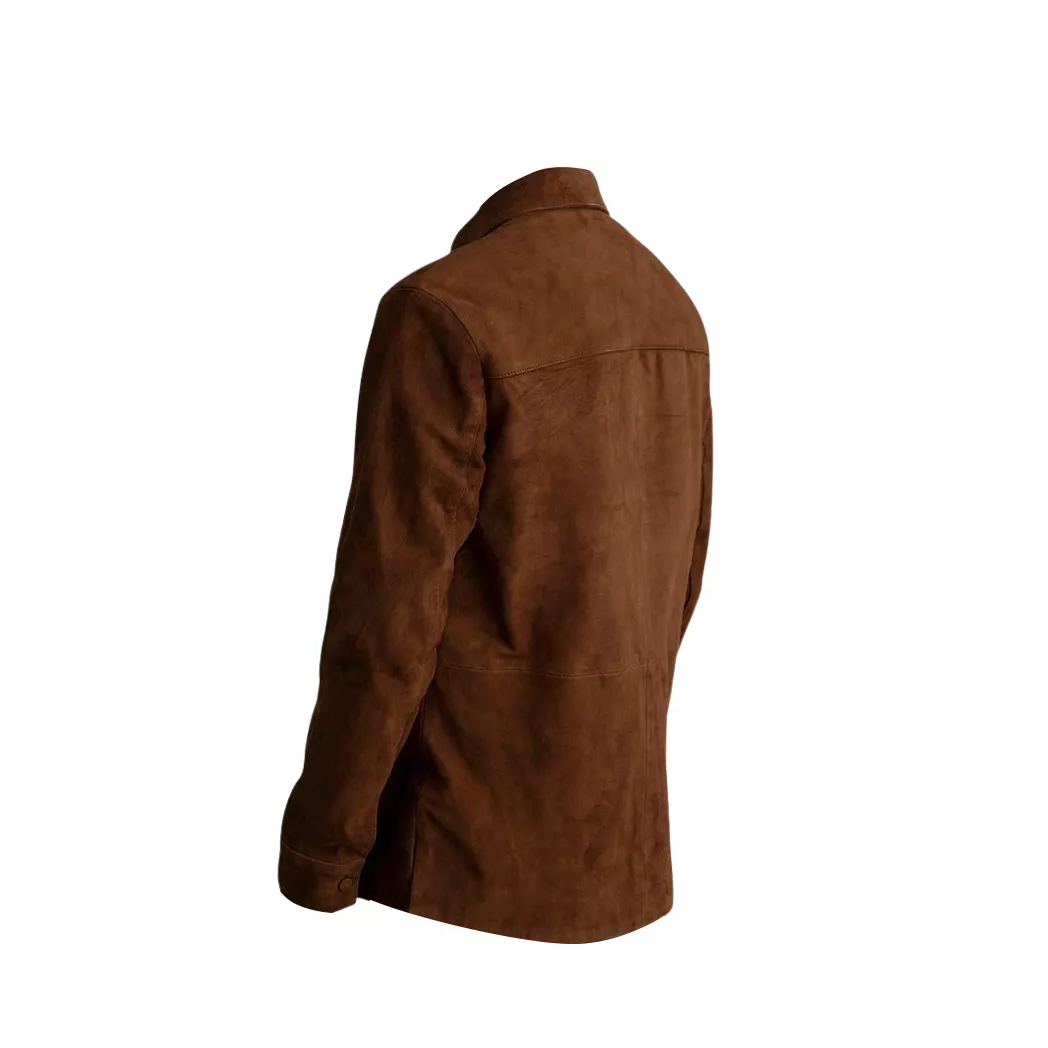 Men’s Suede Brown Leather Shirt