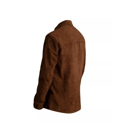 Men’s Suede Brown Leather Shirt