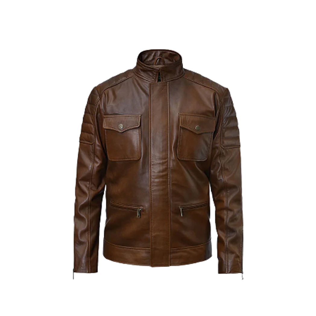 Men’s Frank Grillo Boss Level Black Leather Jacket
