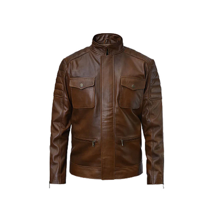 Men’s Frank Grillo Boss Level Black Leather Jacket