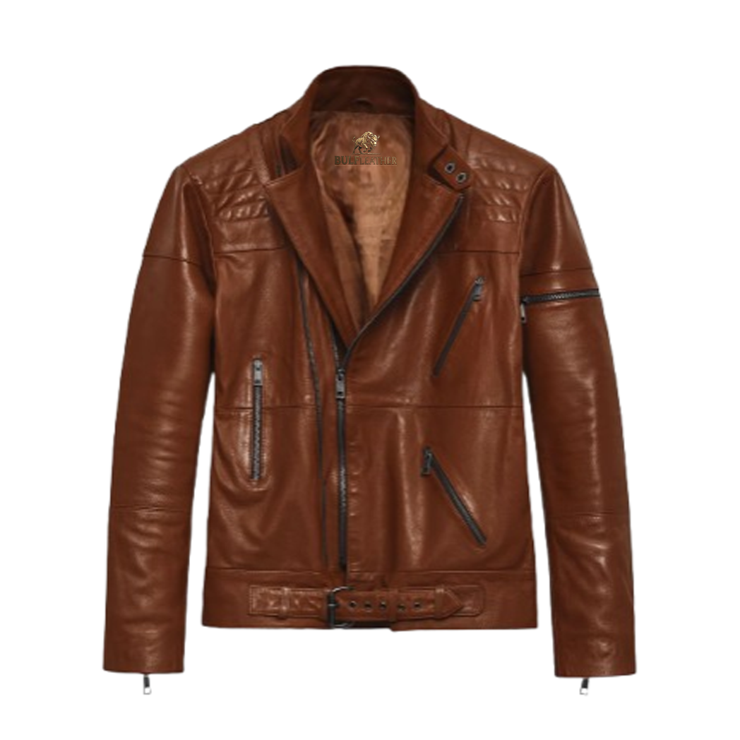 Men’s Brown Cruiser Biker Leather Jacket