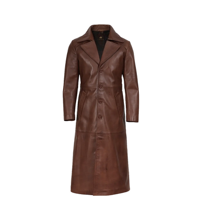 Men’s Full Length Leather Duster Coat