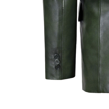 Men’s Spanish Green Leather Blazer