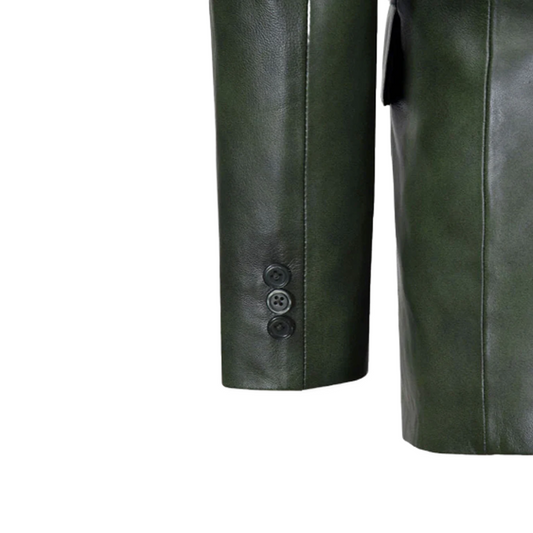 Men’s Spanish Green Leather Blazer
