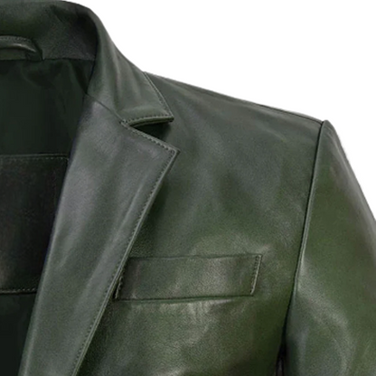 Men’s Spanish Green Leather Blazer