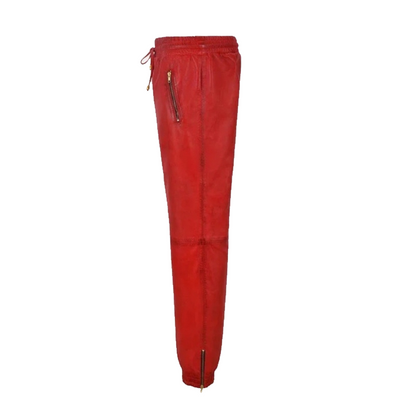 Mens Leather Jogging Bottom Trousers