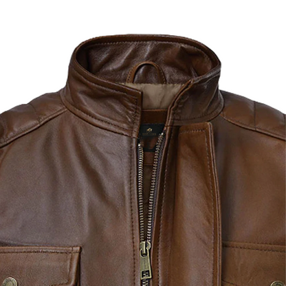 Men’s Frank Grillo Boss Level Black Leather Jacket