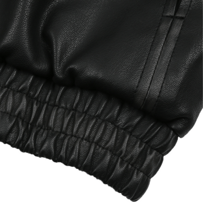Oversize Vegan Leather Racing Jacket