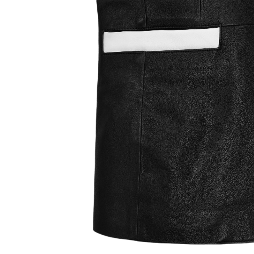 Mens Black Hampton Leather Blazer