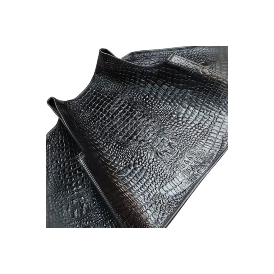 Men’s Black Embossed Biker Leather Vest