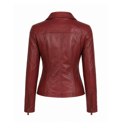 Red Womens Leather Jacket