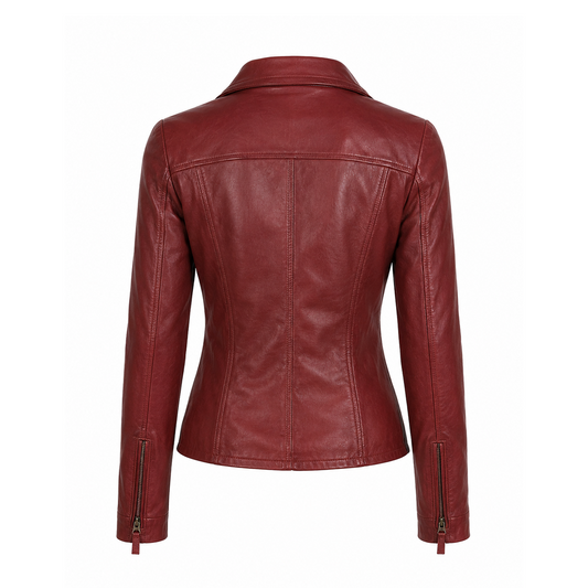 Red Womens Leather Jacket