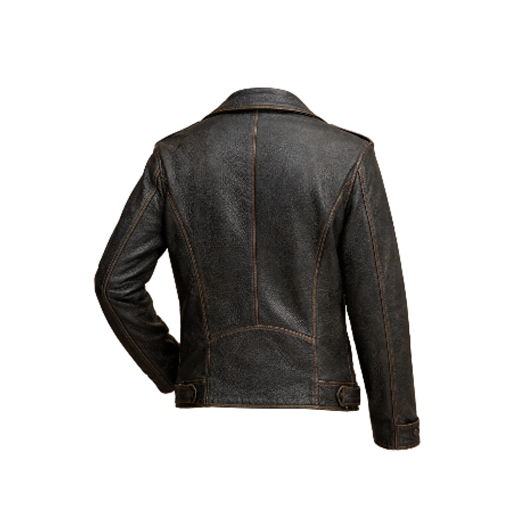 Men’s Black Asymmetrical Leather Biker Jacket