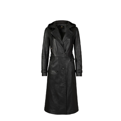 Women’s Fixon Hooded Black Trench Coat
