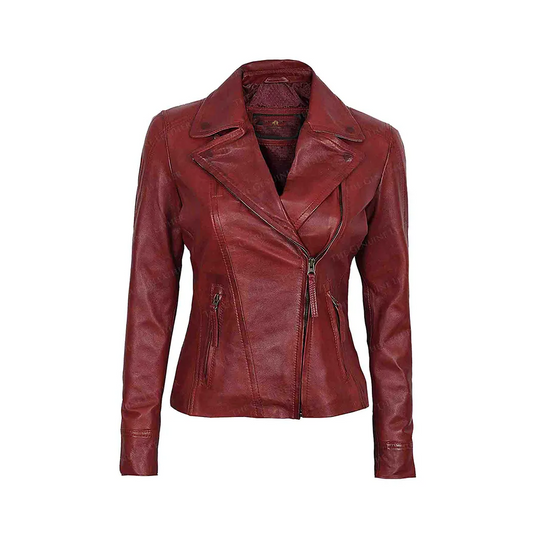 Red Womens Leather Jacket