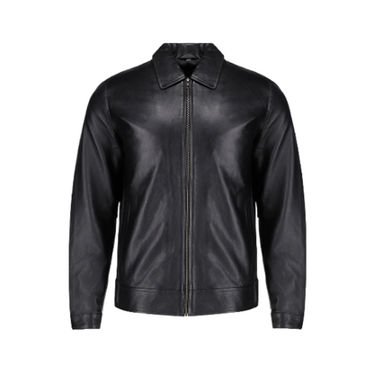 Men’s Harrison Black Harrington Leather Jacket