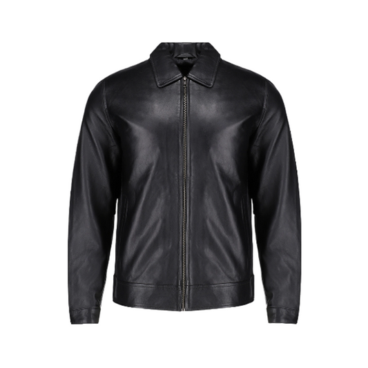 Men’s Harrison Black Harrington Leather Jacket