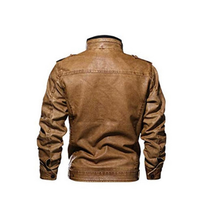 Men Brown Cafe Racer Leather Jacket