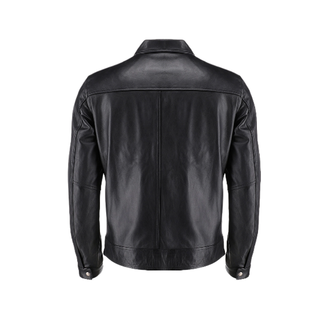 Men’s Harrison Black Harrington Leather Jacket