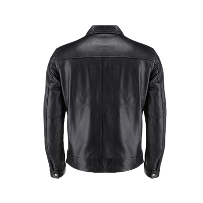 Men’s Harrison Black Harrington Leather Jacket