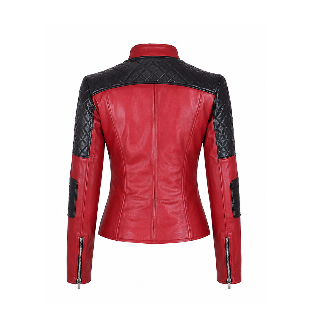 Women's Damask Stylish Motorbike Jacket