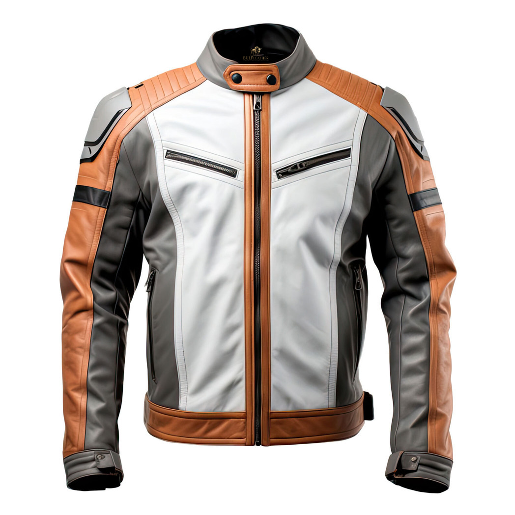 Men’s Sheepskin Cafe Racer Motorcycle Leather Jacket