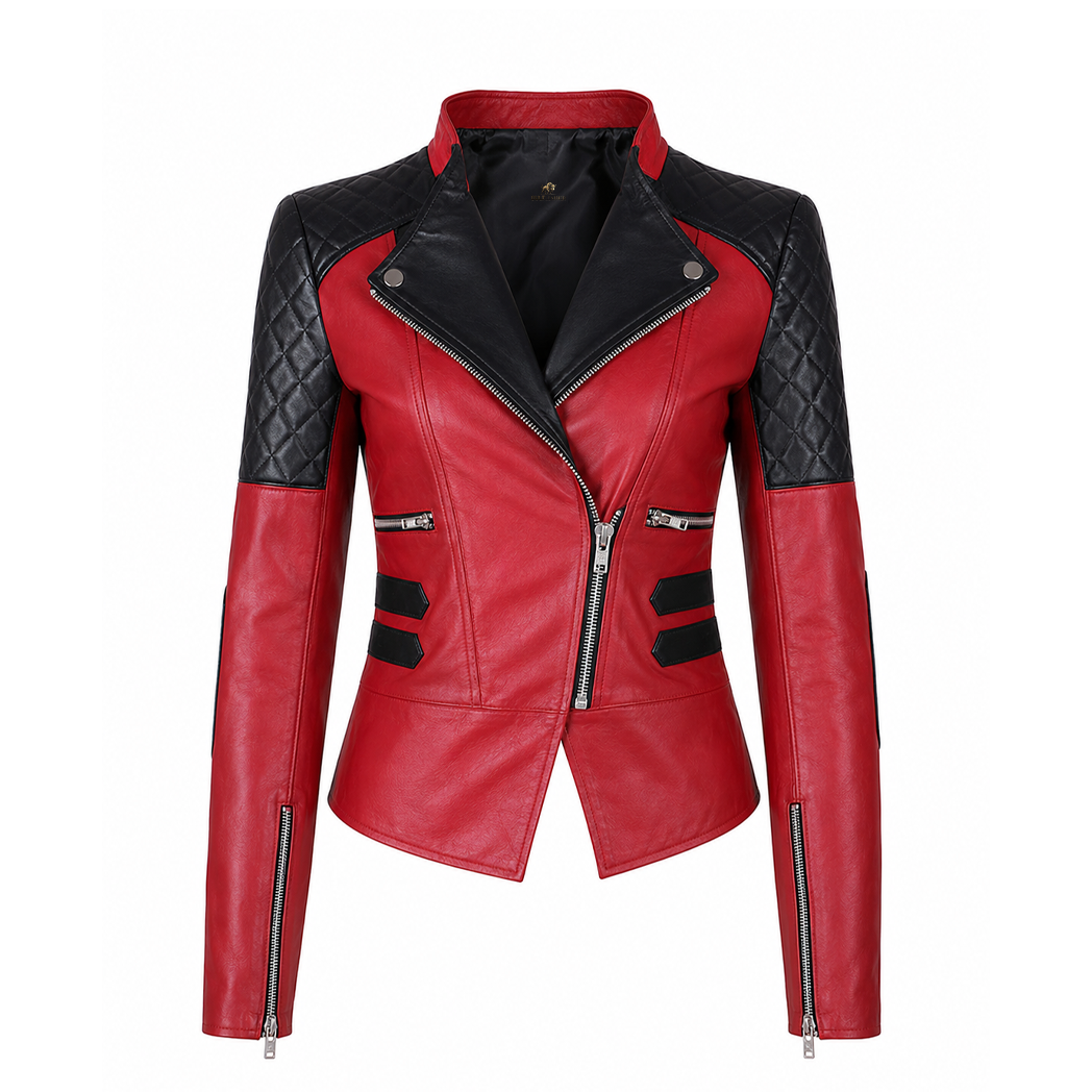 Women's Damask Stylish Motorbike Jacket