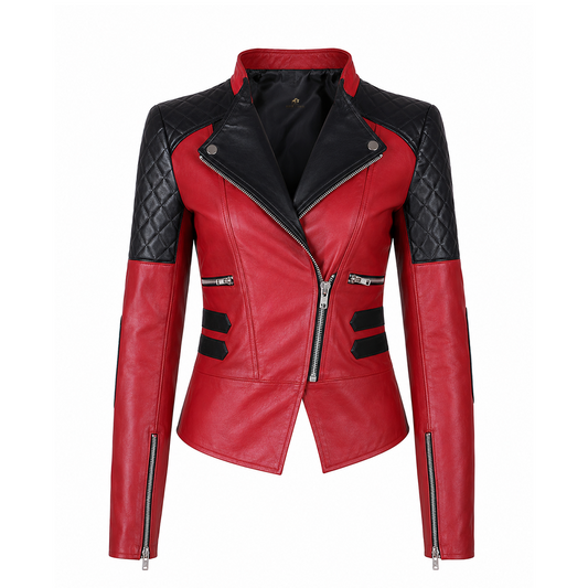 Women's Damask Stylish Motorbike Jacket