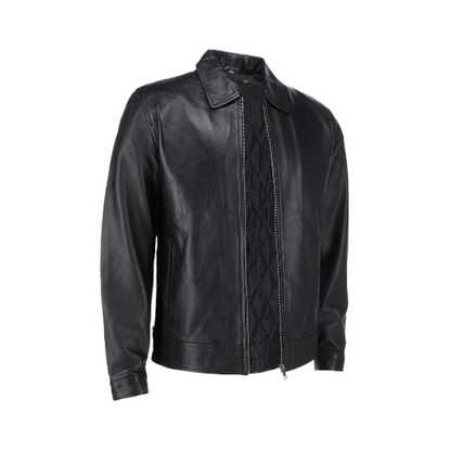 Men’s Harrison Black Harrington Leather Jacket