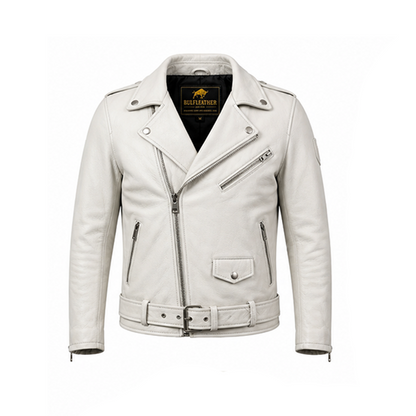 White Biker Protective Jacket