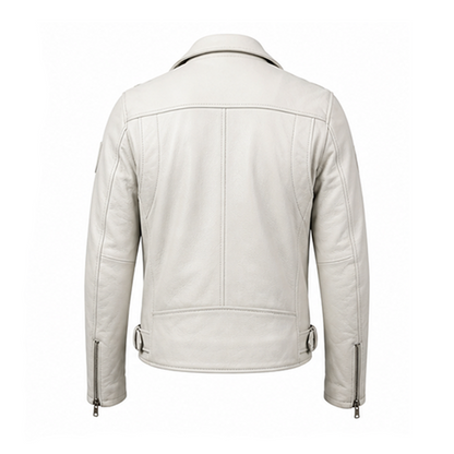 White Biker Protective Jacket