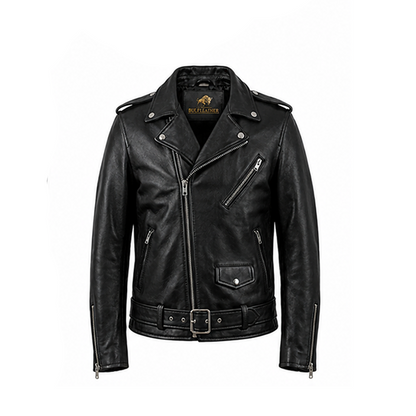 Mens Lambskin Motorcycle Black Leather Jacket