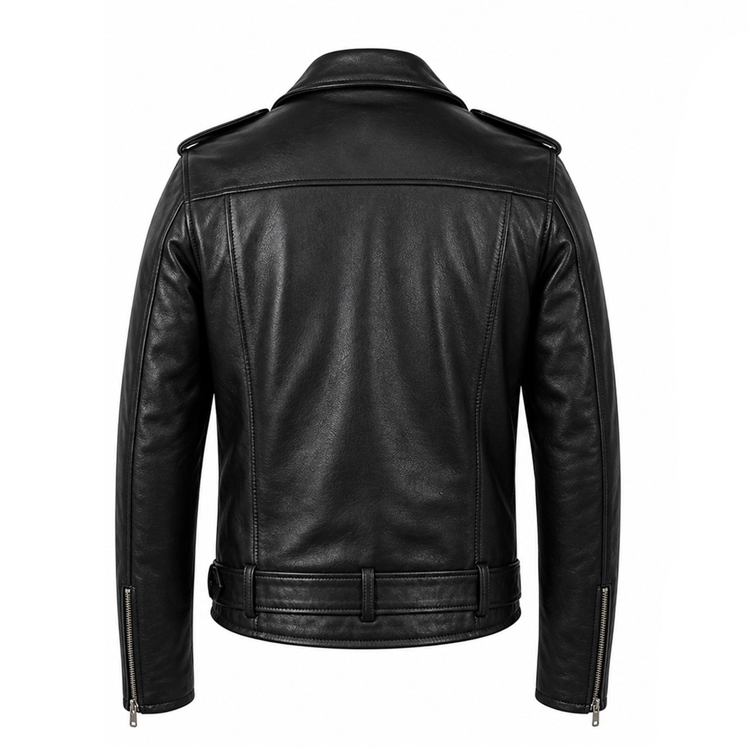 Mens Lambskin Motorcycle Black Leather Jacket